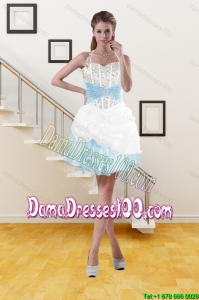 2015 Junior Halter Top Dama Dresses with Pick Ups and Beading