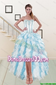 2015 Junior Sweetheart Dama Dresses with Appliques and Ruffles