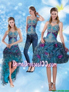 2015 Modest Spaghetti Straps Cute Dama Dresses with Hand Made Flower and Embroidery