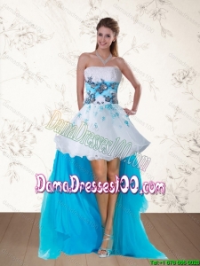 2015 Pretty Multi Color Strapless Cute Dama Dresses with Embroidery and Beading
