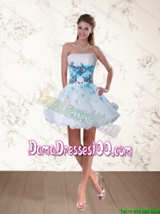 Strapless Multi Color Group Buying Dama Dresses with Embroidery and Beading
