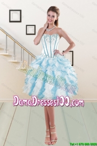 Sweetheart Ruffled Group Buying Dama Dresses with Embroidery and Ruffles