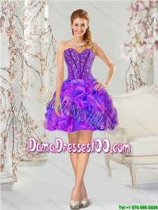 New Style Beading and Ruffles Dama Dresses in Multi-color