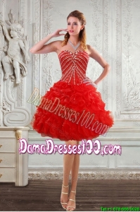 New Style Sweetheart Dama Dresses with Beading and Ruffles