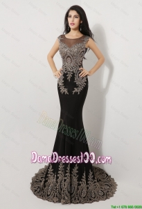 2016 Gorgeous Mermaid Appliques and Beaded Dama Dresses in Black