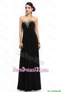 2016 New Style Sweetheart Beaded Black Dama Dresses with Lace Up