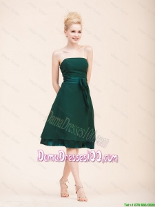 Empire Strapless Cheap Dama Dresses with Belt for 2016