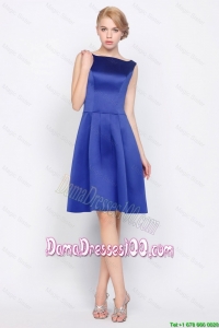 2016 Modest Empire Bateau Dama Dresses in Royal Blue