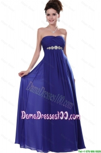 2016 Elegant Strapless Dama Dresses in Royal Blue