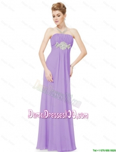2016 Empire Strapless Beaded Dama Dresses in Lavender