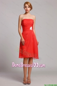 2016 New Style Appliques Short Dama Dresses in Orange Red