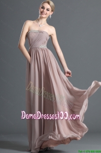 Elegant Strapless Beading Long Dama Dress for 2016 Summer