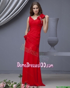 2016 Elegant Red Prom Dresses with Beading and Bowknots