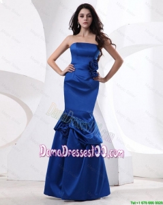 Cheap Mermaid Hand Made Flowers Dama Gowns in Royal Blue