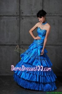 Discount A Line Sweetheart Dama Dresses with Ruffled Layers