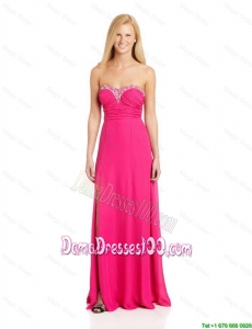Pretty Empire Sweetheart Dama Dresses with Brush Train in Hot Pink