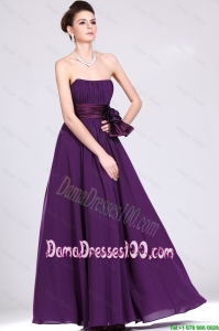 Fashionable Strapless Dama Dresses with Ruching and Bowknot