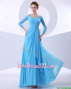 Gorgeous Beading Aqua Blue Dama Dresses in 2016