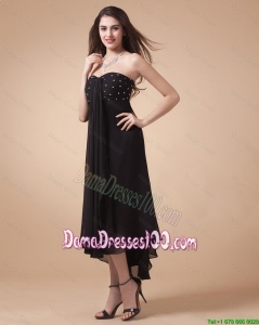 Gorgeous Sweetheart Black 2016 Dama Dresses with Beading