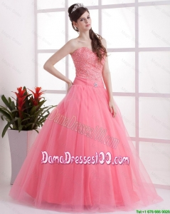 New Arrivals A Line Sweetheart Dama Dresses in Watermelon