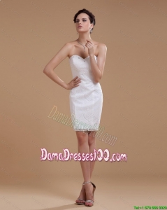Most Popular Beading Short White Dama Dresses in Lace