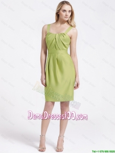 Most Popular Short Olive Green Dama Dresses with Belt