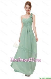 Classical One Shoulder Dama Dresses with Hand Made Flowers