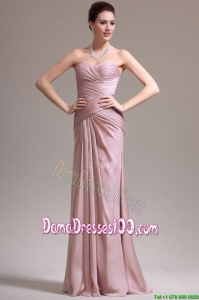 Simple Column Sweetheart Dama Dresses with Ruching for 2016