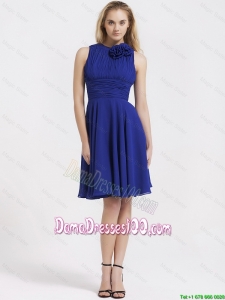 Fashionable Short Royal Blue Dama Dresses with Hand Made Flowers