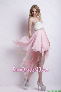 New Arrivals Sweetheart Beaded Dama Dresses with High Low