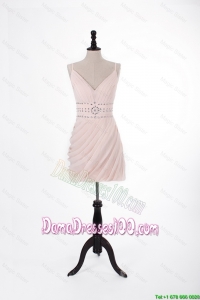 Brand New 2016 Short Light Pink Dama Dresses with Beading