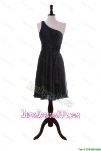 Discount One Shoulder Black Short Dama Dresses