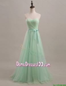 Exquisite 2016 Summer Apple Green Dama Dresses with Sweep Train