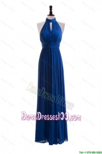 2016 Empire Halter Top Dama Dresses with Belt in Blue