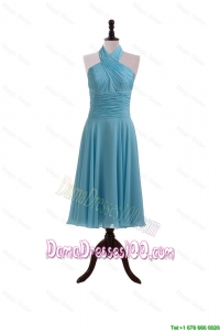 Gorgeous 2016 Summer Baby Blue Dama Dresses with Ruching
