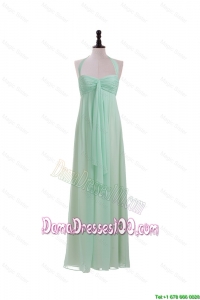 Gorgeous Halter Top Mint Long Ruching Dama Dresses for 2016 Summer