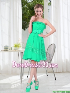 A Line Strapless Turquoise Dama Dresses for Spring