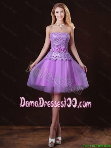 Classical Laced and Appliques Dama Dresses with Strapless