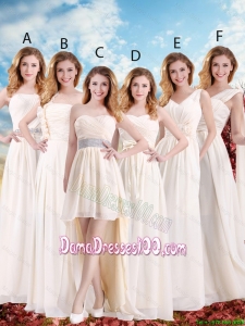 Elegant Empire Champagne Wholesales Dama Dresses with Hand Made Flowers