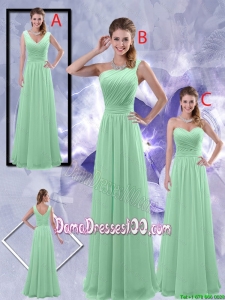 Perfect Zipper up Ruched Wholesales Dama Dresses in Apple Green