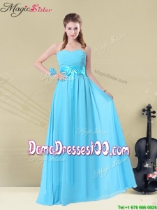 2016 Gorgeous Sweetheart Empire Long Dama Dresses with Belt
