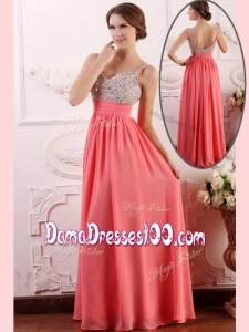 Most Popular Empire Straps Watermelon Affordable Dama Dresses for Celebrity