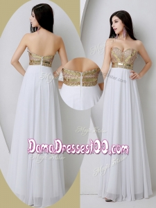 Fashionable Sweetheart White Beautiful Dama Dresses with Beading and Sequins