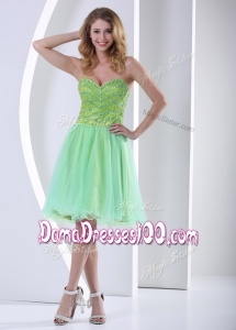 Lovely Sweetheart Beading Short Beautiful Dama Dresses for Party