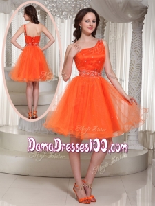 Latest One Shoulder Beading Short Dama Dresses for Quinceanera for Party