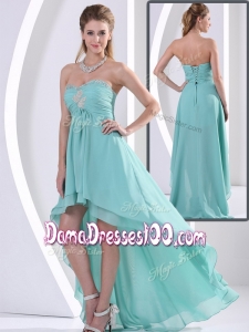 Low Price Sweetheart High Low Cute Dama Dresses with Beading