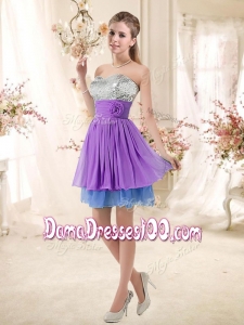 Top Selling Sweetheart Short Sequins Wholesales Dama Dress in Multi Color