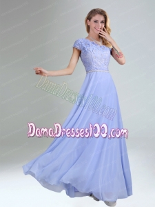 One Shoulder Belt Empire 2015 Appliques Dama Dress in Lavender