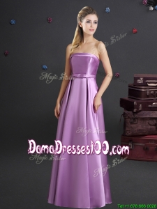 New Style Spring Bowknot Lilac Dama Dress with Strapless