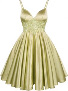 Vintage Olive Green Dama Dress for Quinceanera Prom and Party and Wedding Party with Lace Spaghetti Straps Sleeveless Lace Up